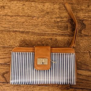 Striped Wristlet Clutch